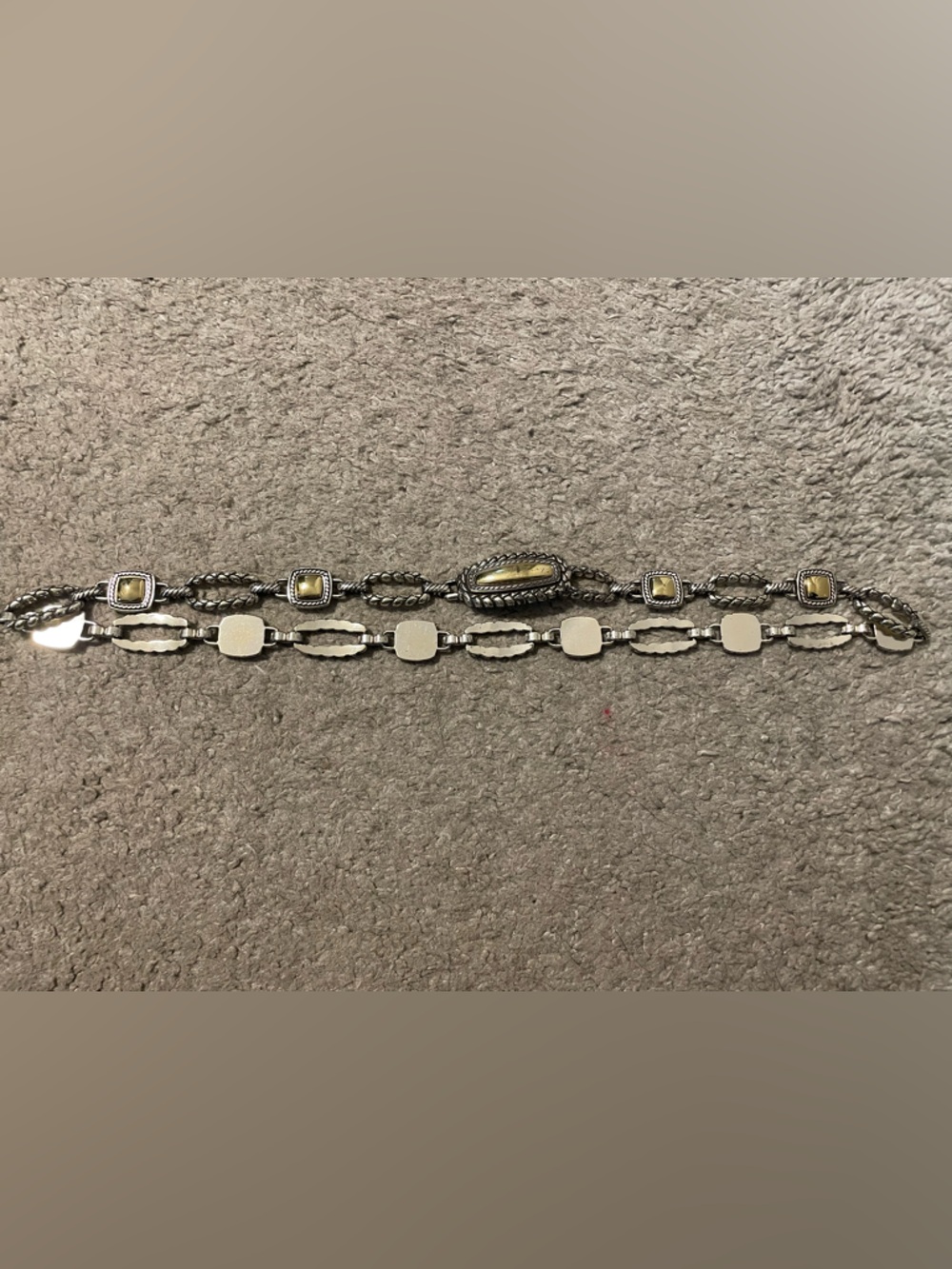 Vintage Brighton two-tone belt silver and Gold-Tone xs/s